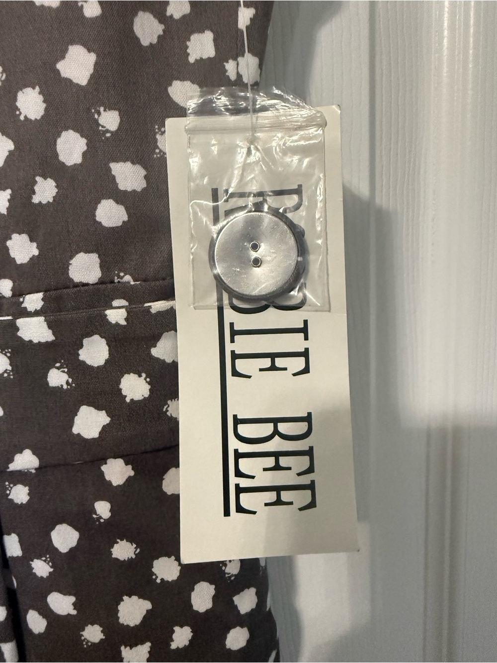 Robbie Bee NWT Vintage Y2K Gray and White Polka Dot Sleeveless Dress- 10 - Picture 4 of 7